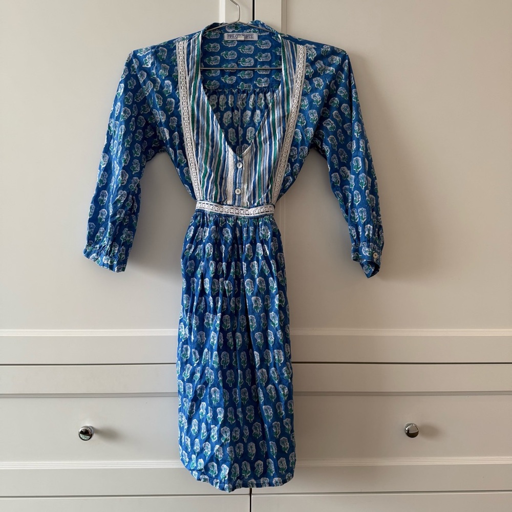 Pink City Prints Tie Waist Dress - Block Printed